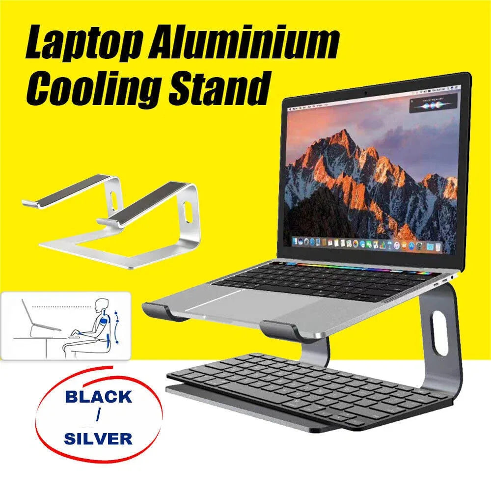 Desk Laptop Stand Aluminium Riser Compatible with 11 to 15 Inch Laptops - Black