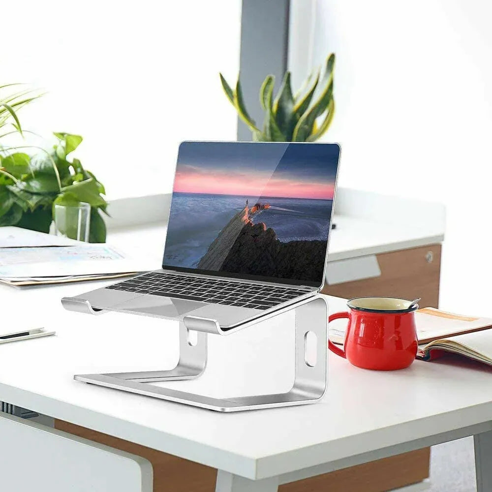 Desk Laptop Stand Aluminium Riser Compatible with 11 to 15 Inch Laptops - Black