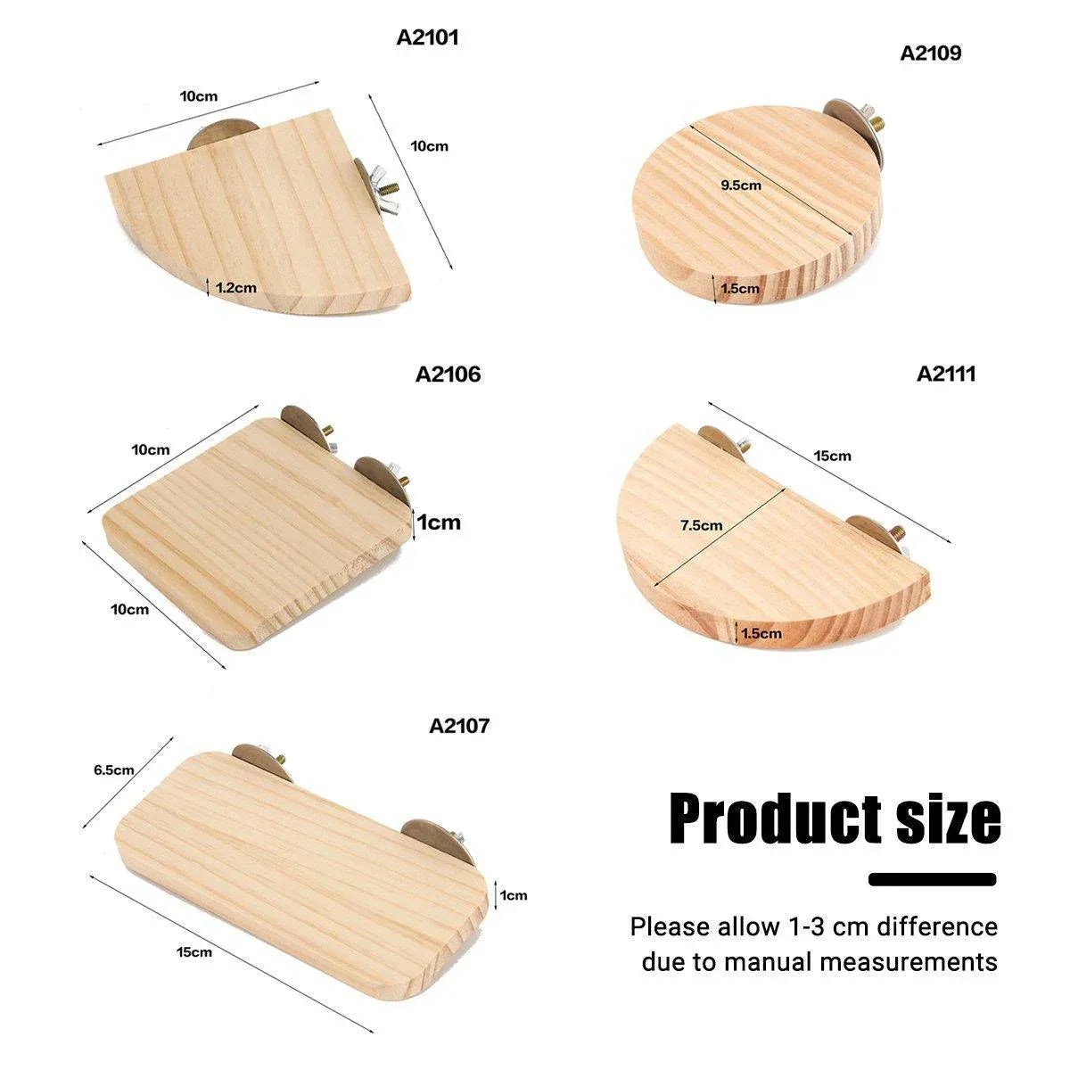 Hamster Parrot Play Stand Jump Platform Squirrel Cage Accessories Gear Pet Toy - A2109 (9.5*9.5*1.5cm)