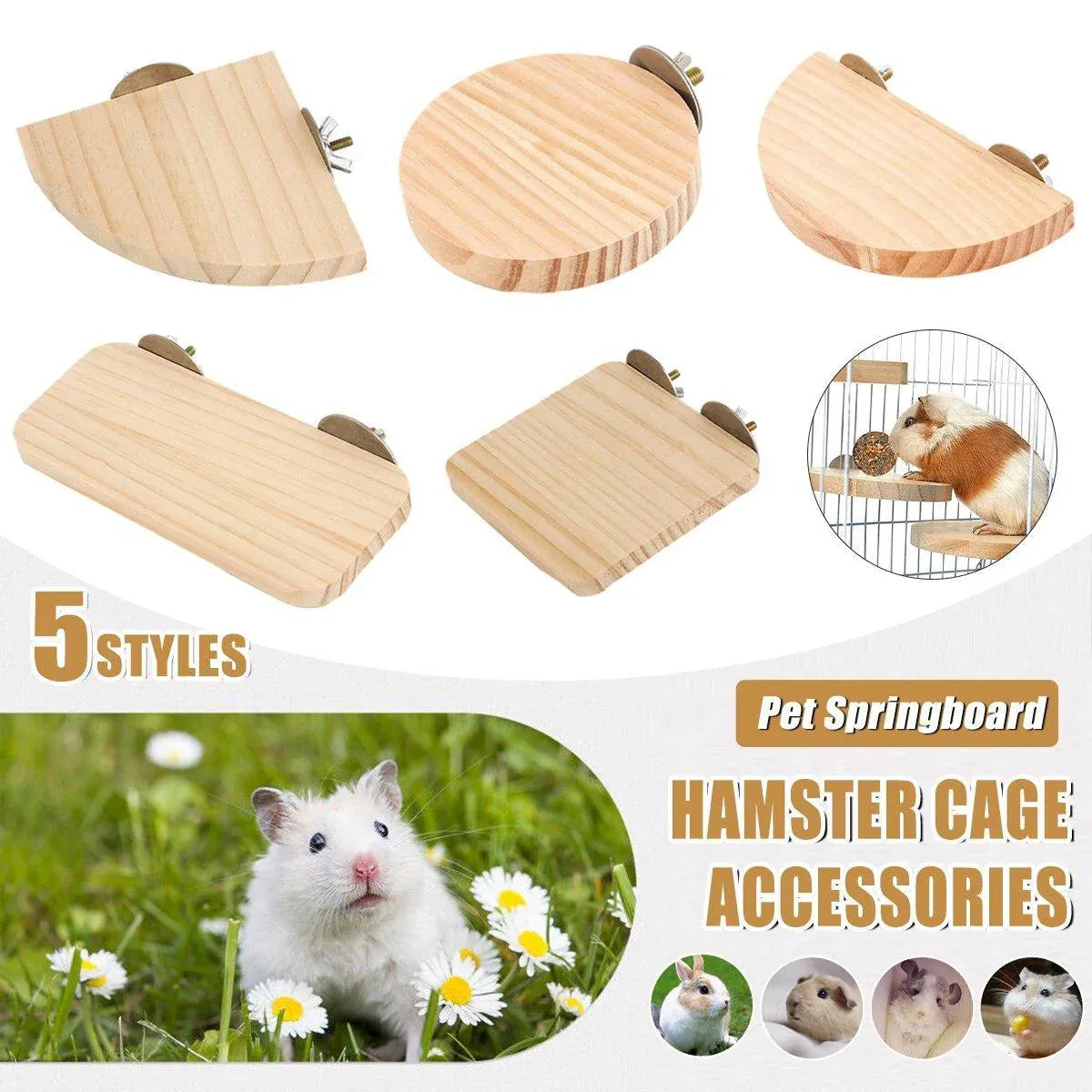 Hamster Parrot Play Stand Jump Platform Squirrel Cage Accessories Gear Pet Toy - A2111 (15*7.5*1.5cm)