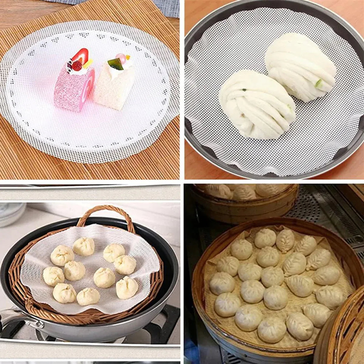 3pcs Silicone Steamer Pad Steamer Cloth Non stick Drawer Cloth Reusable Kitchen