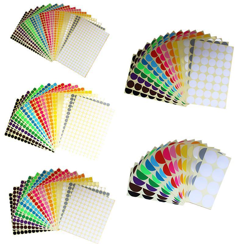 8mm to 50mm Round Dot Stickers Coloured Paper Labels Circles Dot Adhesive Sticky - 25mm 40 Dots -16 Sheets