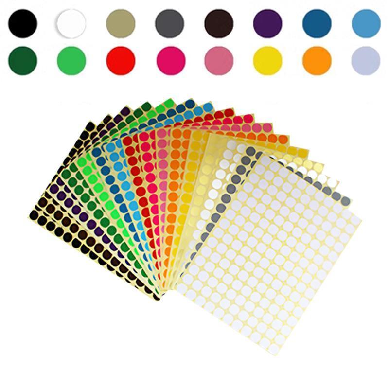 8mm to 50mm Round Dot Stickers Coloured Paper Labels Circles Dot Adhesive Sticky - 25mm 40 Dots -16 Sheets