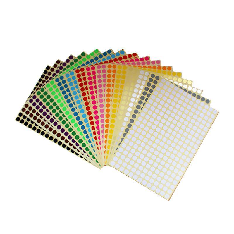 8mm to 50mm Round Dot Stickers Coloured Paper Labels Circles Dot Adhesive Sticky - 25mm 40 Dots -16 Sheets
