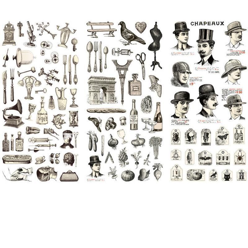 15-Style Creative Student Graffiti Sticker Set Small Fresh Sticker - O-Retro Objects
