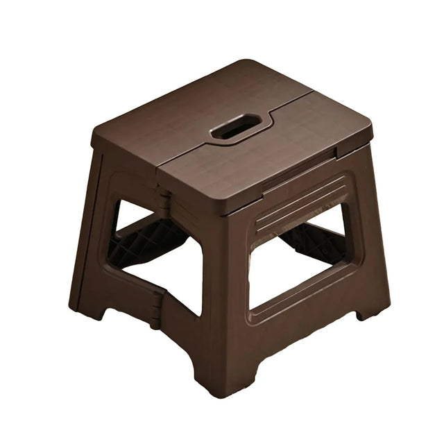 Portable Outdoor Plastic Folding Stool Lightweight Foldable Camping - Brown