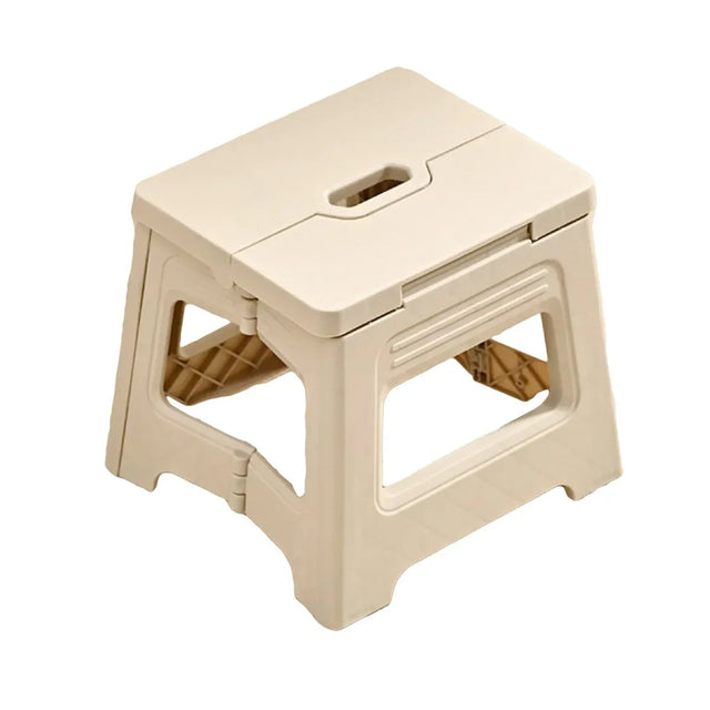 Portable Outdoor Plastic Folding Stool Lightweight Foldable Camping - White