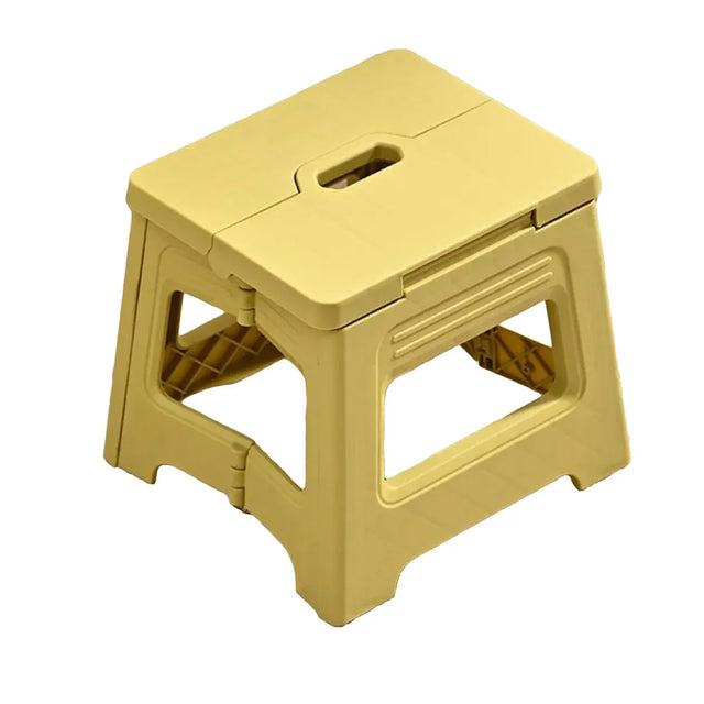 Portable Outdoor Plastic Folding Stool Lightweight Foldable Camping - Yellow