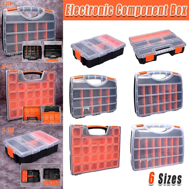 Clear Plastic Storage Box Multi Compartment Organizer Small Parts Beads - BF-312