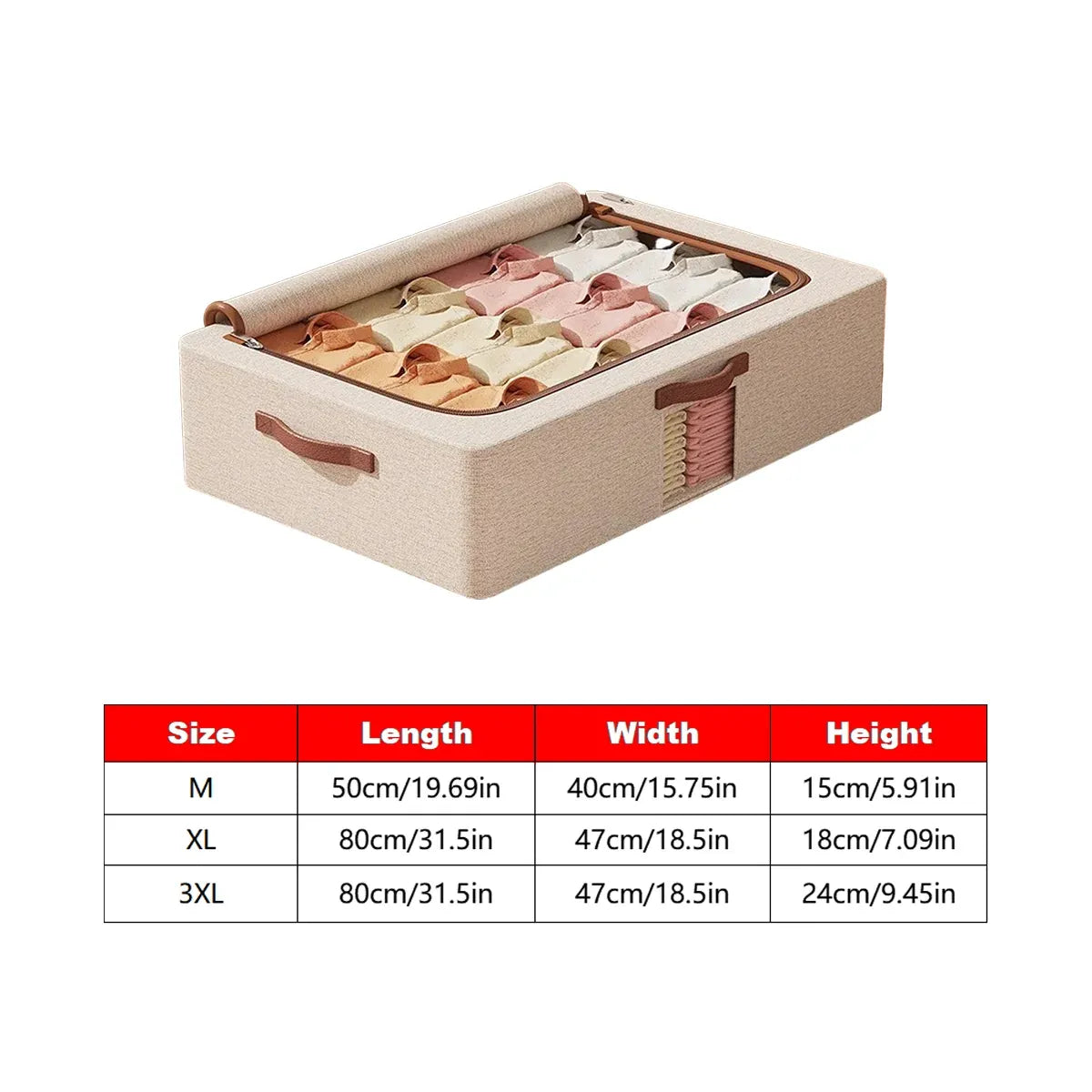 Home Foldable Under Bed Storage Box Clothes Shoes Bedding Dustproof Space Saving - XL