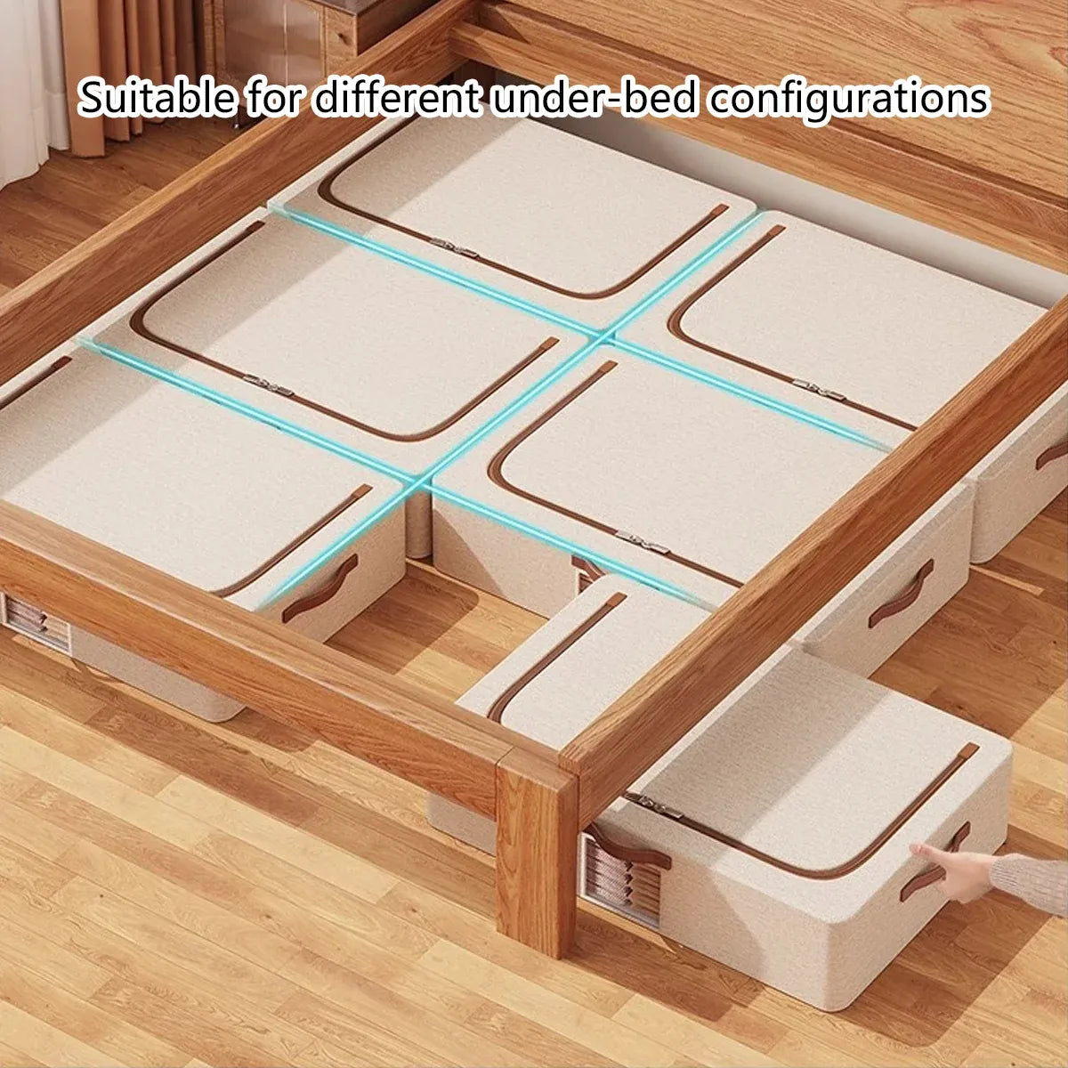 Home Foldable Under Bed Storage Box Clothes Shoes Bedding Dustproof Space Saving - XL