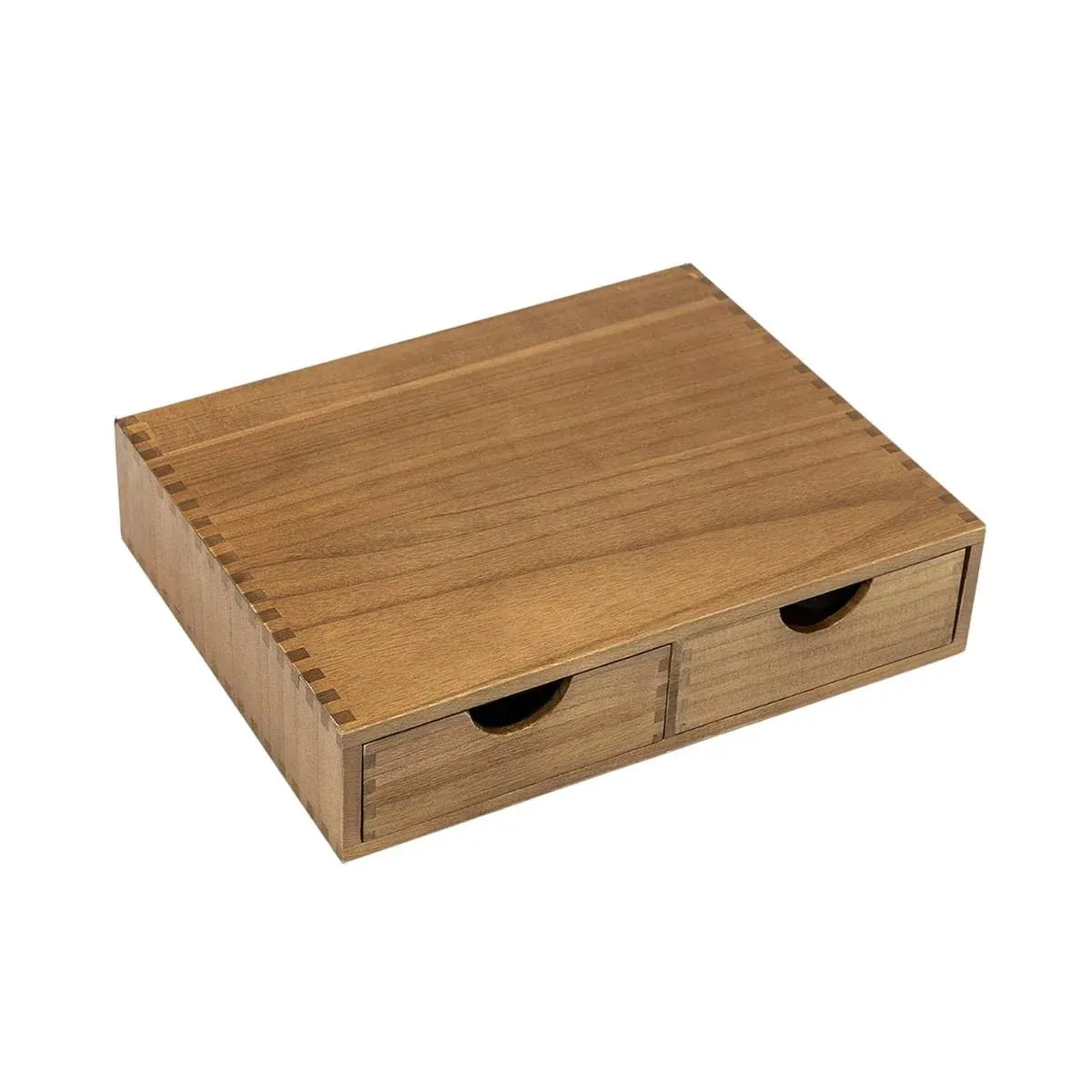 Wooden Coffee Capsule Holder Double Drawer Coffee Machine Stand Countertop Use