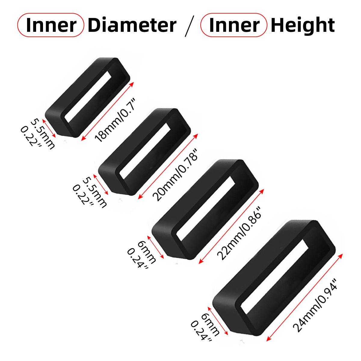 4/8pcs Watch Silicone Gel Ring Bracelet Rubber Bands for Men Women Fashion - 18mm-4pcs