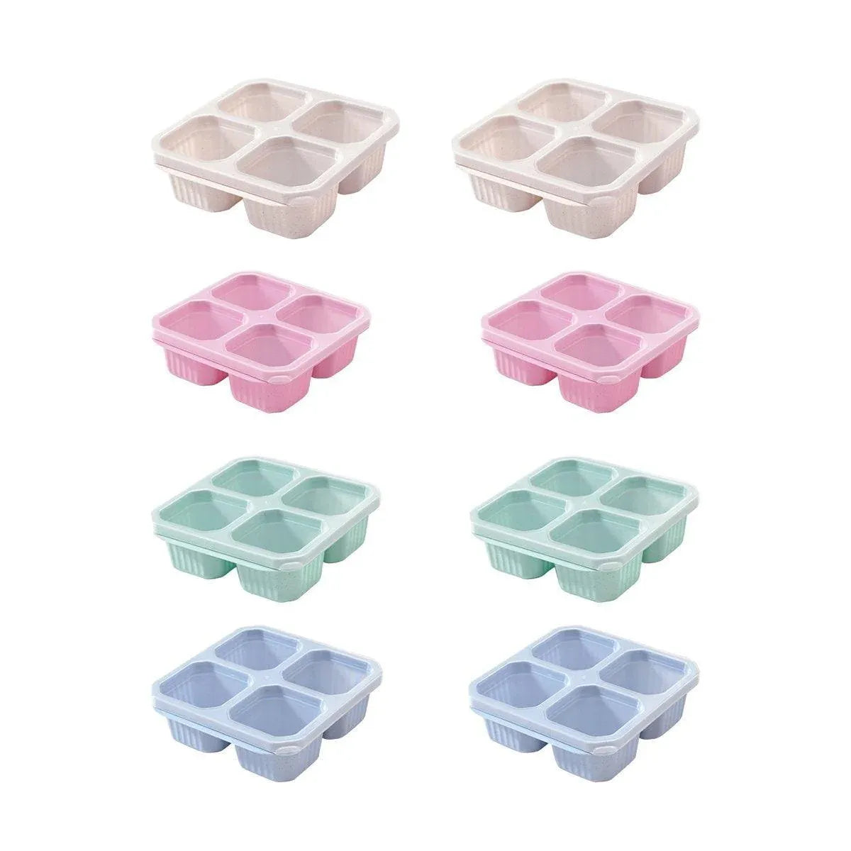 8PCS Wheat Straw Food Storage Containers Snack Candy Fruit Lunch Fresh Box Set