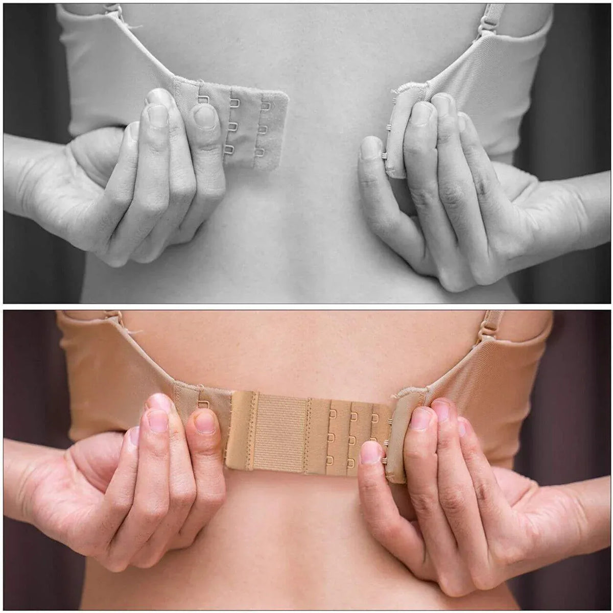 Maternity Strap Clip On Bra Extender Extension 2 Hooks Ladies Plus Size - Black