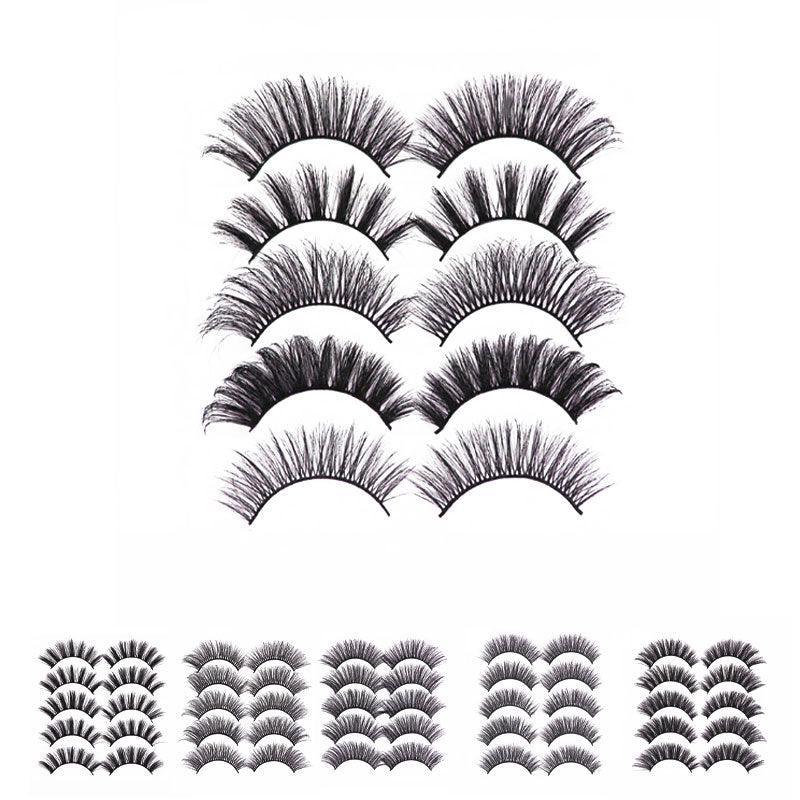 5 Pairs 3D Thick Mink Fake False Eyelashes Natural Long Wispy Makeup Lashes Au - 3D-47