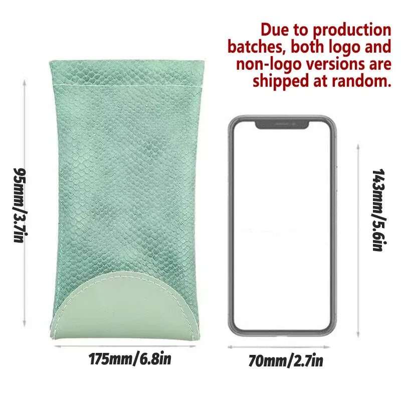 Mouth Snapped Sunglasses Eyeglass Glasses Case Soft Pouch Bag Pocket Spectacle - Green