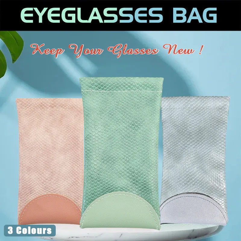 Mouth Snapped Sunglasses Eyeglass Glasses Case Soft Pouch Bag Pocket Spectacle - Light Green