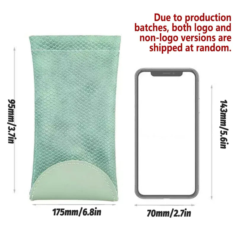 Mouth Snapped Sunglasses Eyeglass Glasses Case Soft Pouch Bag Pocket Spectacle - Light Green