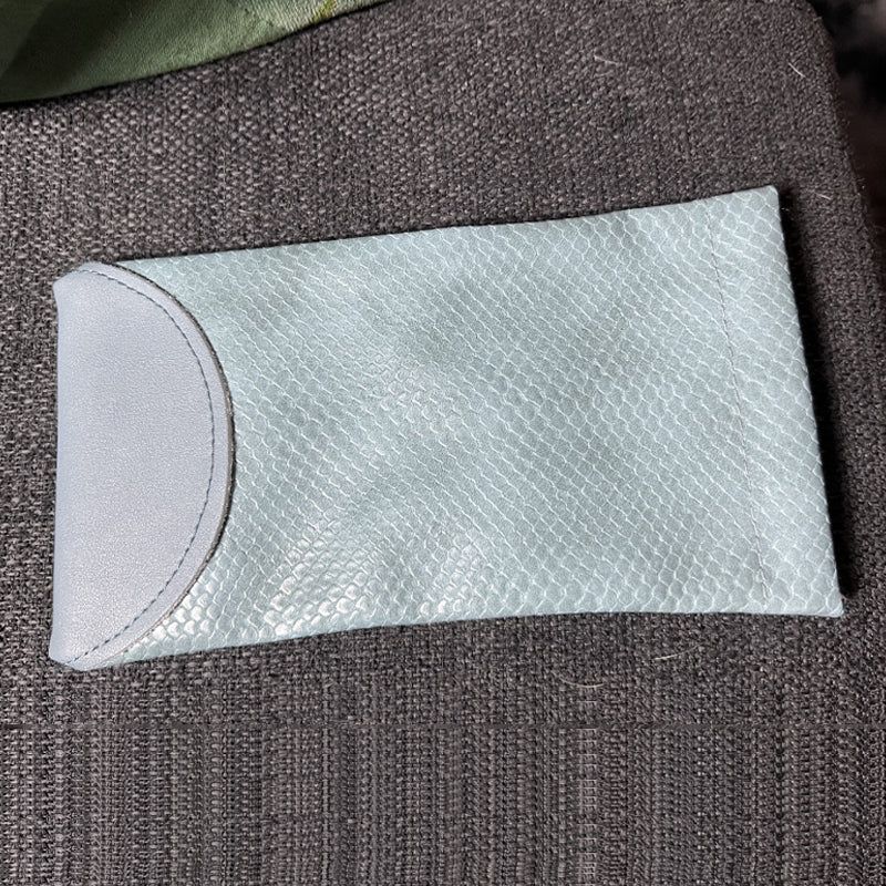 Mouth Snapped Sunglasses Eyeglass Glasses Case Soft Pouch Bag Pocket Spectacle - Light Green