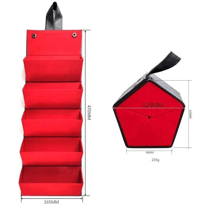Leather Multiple Glasses Storage Case 5 Slots Sunglasses Organizer Bag