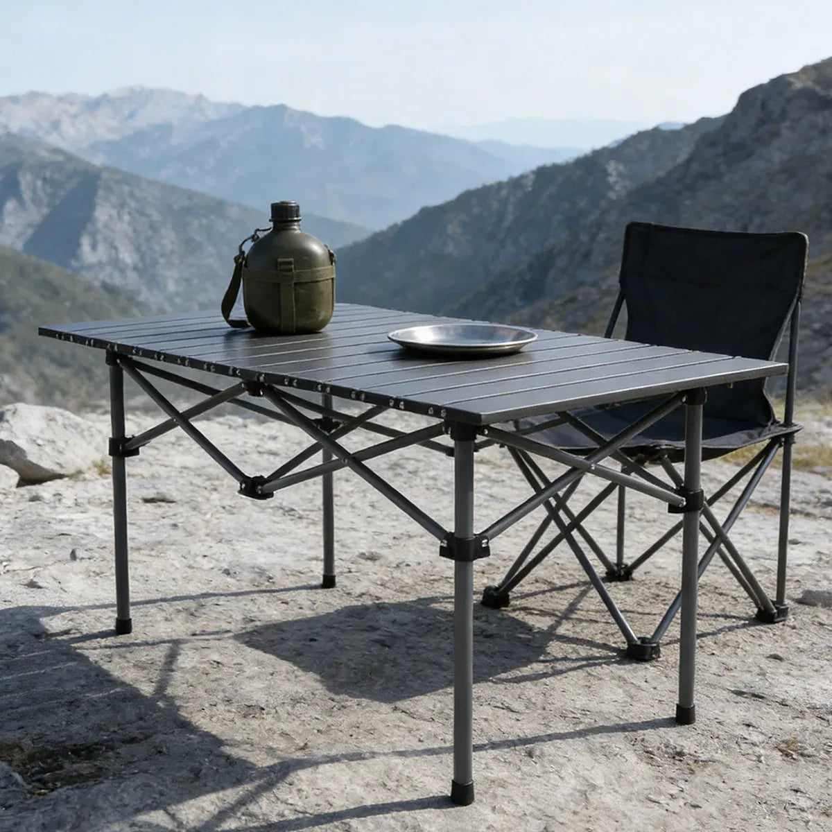Folding Outdoor Camping Table Portable Aluminium Top Picnic Beach Garden
