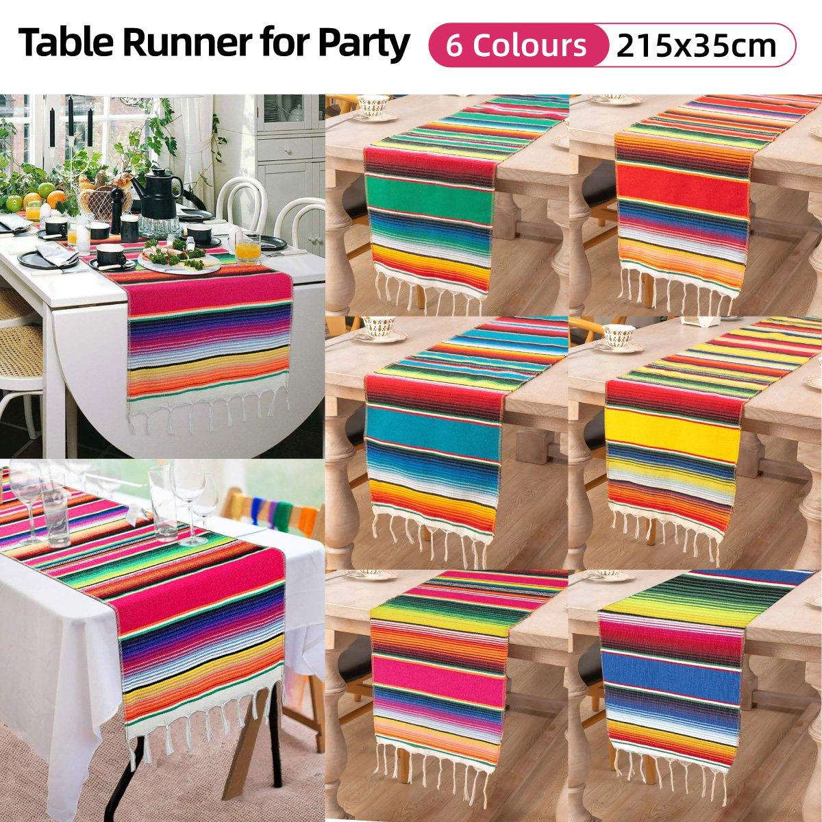 Woven Blanket Tassel Party Tablecloth Home Decoration Table Flags Cover Cloth - Rose Red