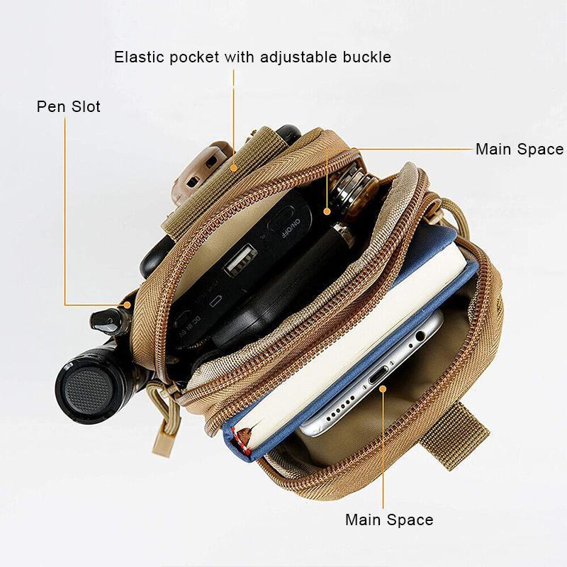 Tactical Waist Bag Utility Military Wallet Pack Belt Molle Multi Purpose Pouch - Khaki