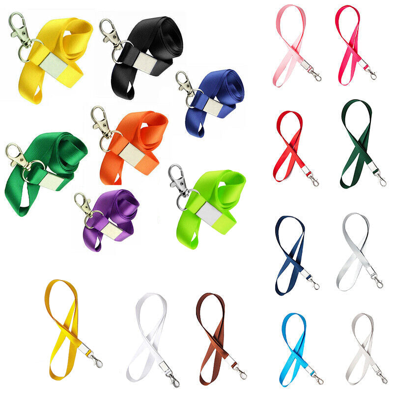 Neck Strap with Clip for ID Badge Name Tag Card Holder Lanyard - Coffee