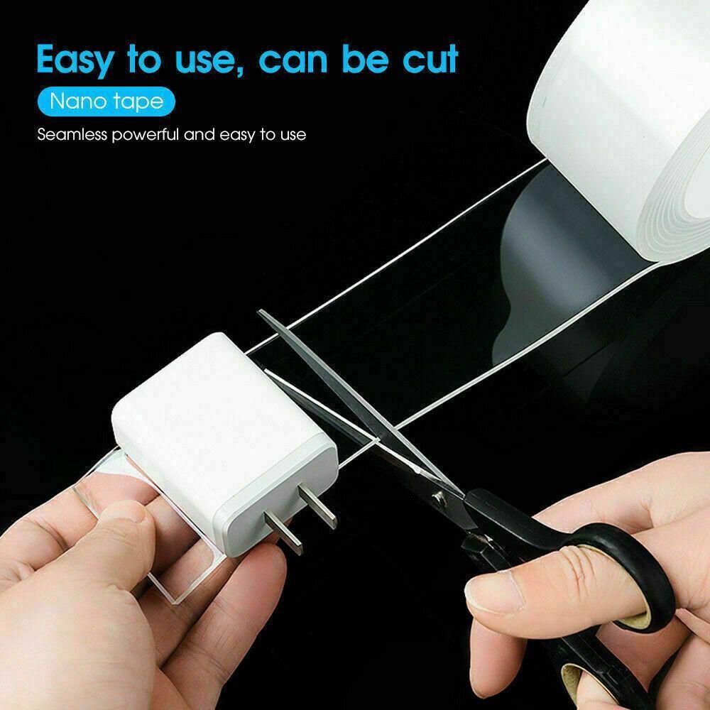 Double Sided Nano Tape Transparent Reusable Adhesive Gel Grip for Home Office - 5cm*2m*2mm (1 Unit)