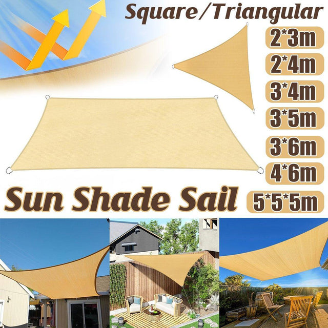 Outdoor Breathable Shade Sail Canopy Triangle Square Sun - 3*6m（Rectangular）