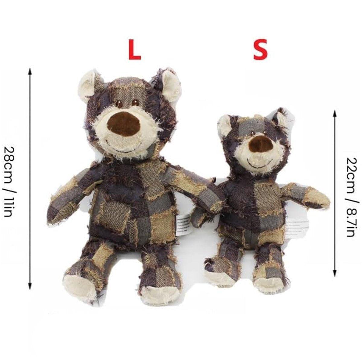 Puppy Squeaky Plush Toy Small Dog Chew Soft Bear Pet Companion - Purple-22cm