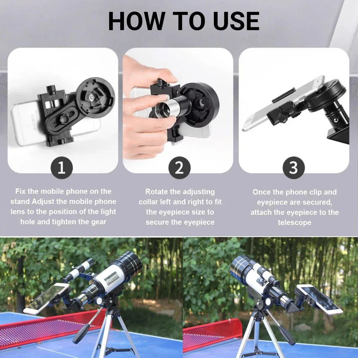 HD Astronomical Telescope with Desktop Tripod and Up to 150X Combo Magnification