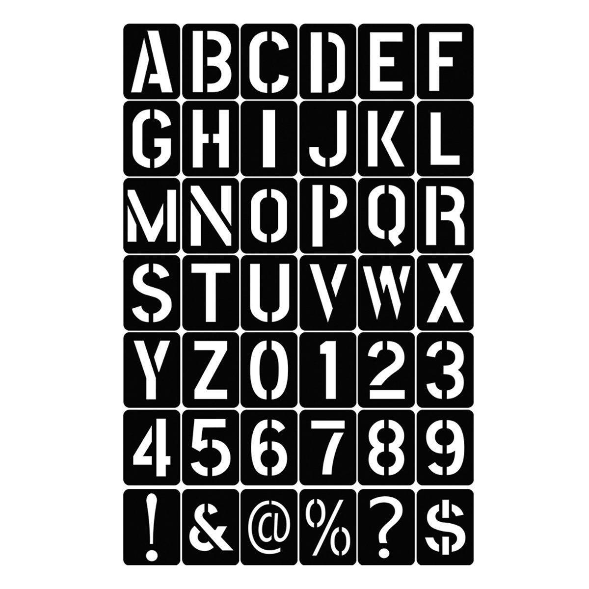 DIY Black Plastic Numerical Letter Symbol Inkjet Template for Wall Furniture