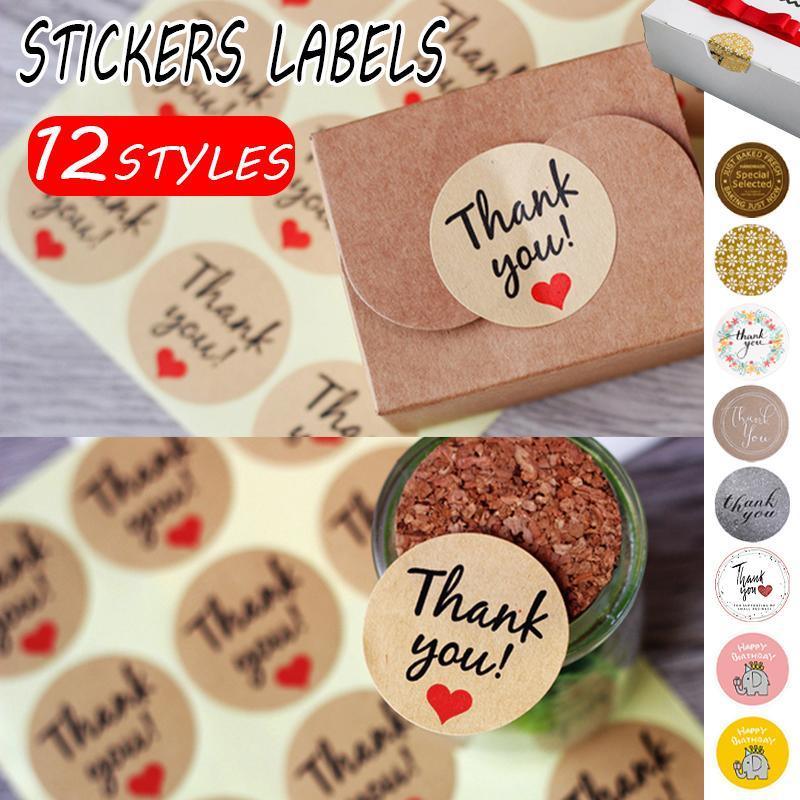 UP TO 80PCS Stickers Labels Thank You Stickers Gift Wrapping Craft Scrapbook DIY - 6*5PCS Style 13
