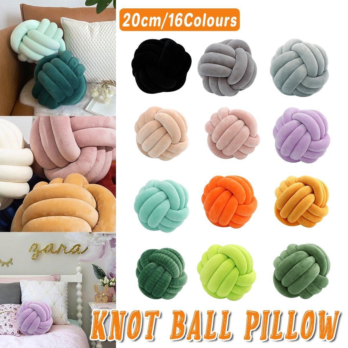 Three-Strand Braided Round Pillow Sofa Cushion Decorative Pillow for Living Room - Curcuma