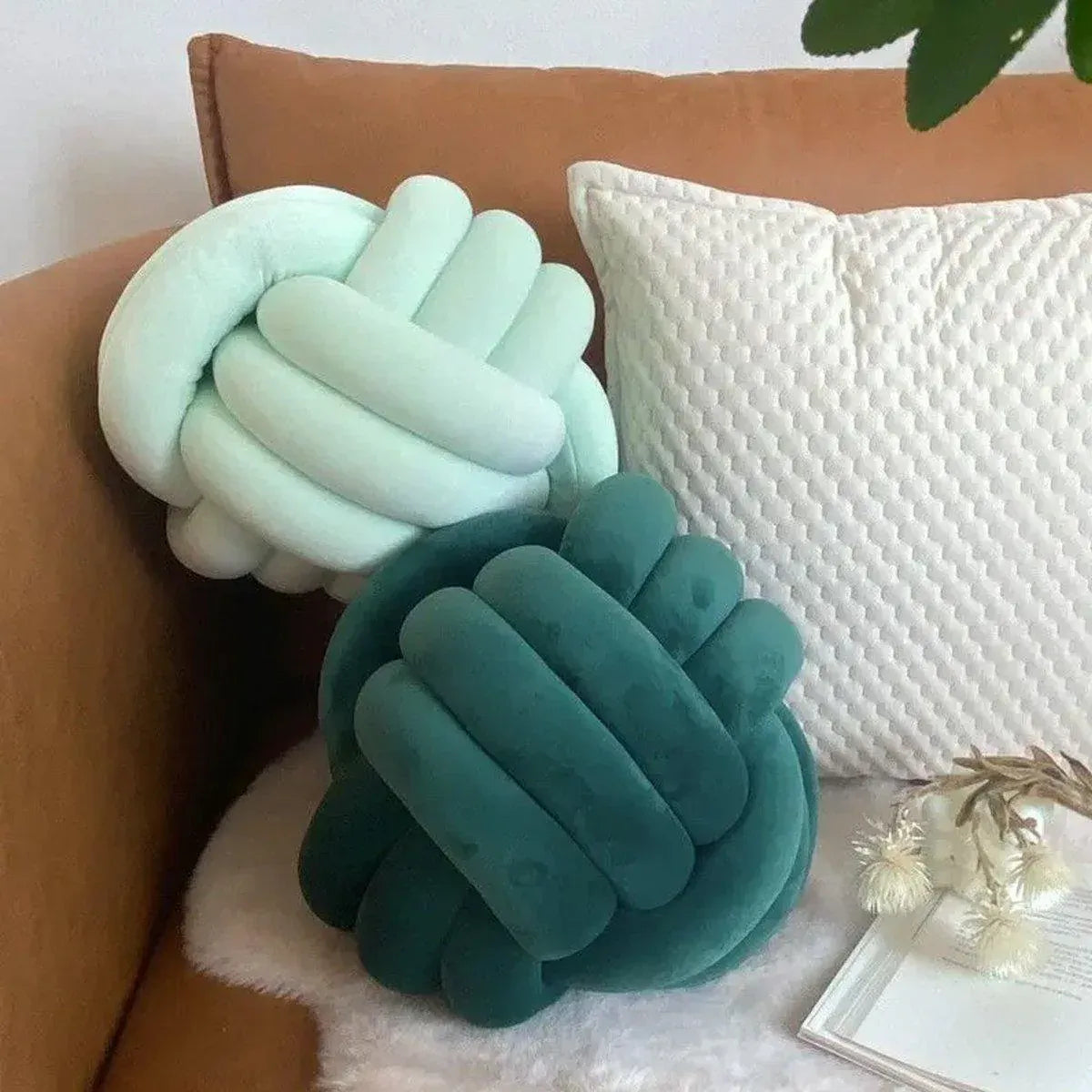 Three-Strand Braided Round Pillow Sofa Cushion Decorative Pillow for Living Room - Curcuma