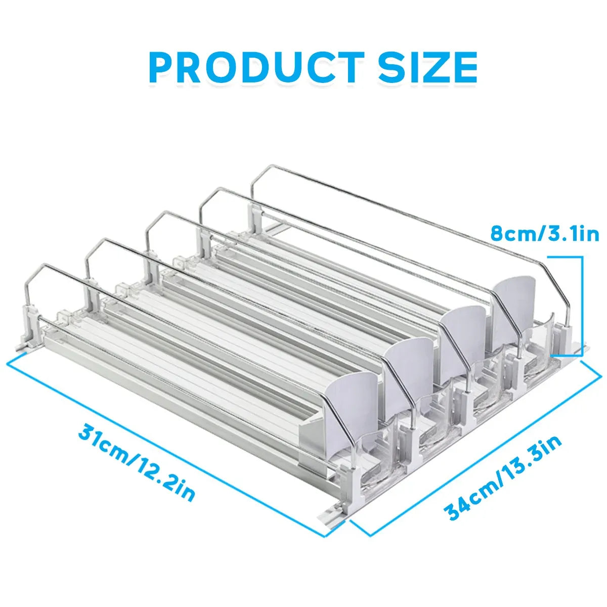 4pcs Automatic Beverage Pusher E Shape Shelf Organizer Supermarket Bottle Rack
