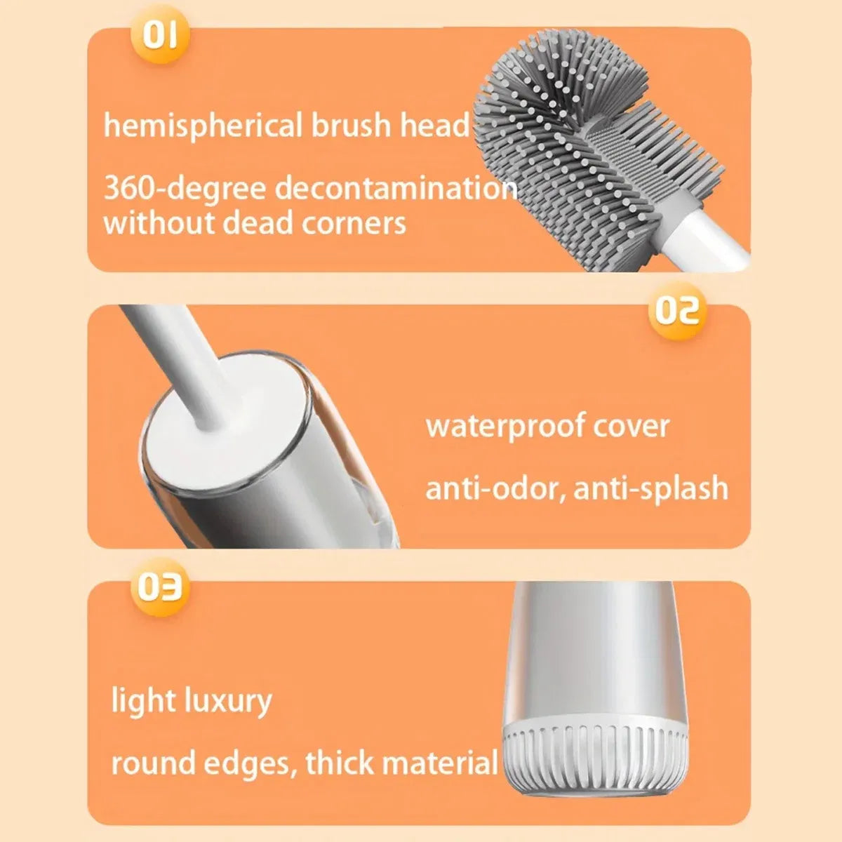 Silicone Toilet Brush Bathroom Cleaning Tool Household Toilet Brush Holder Set