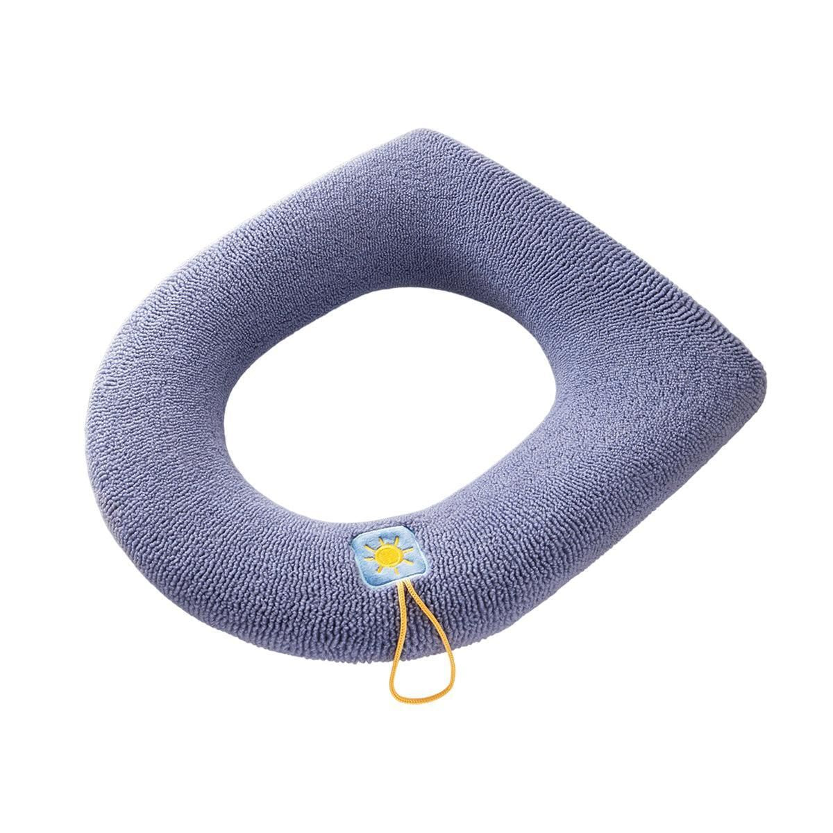 Soft Toilet Seat Bathroom Washable Warmer Cushion Mat Cover Pad Hook New Lid  Au - Blue