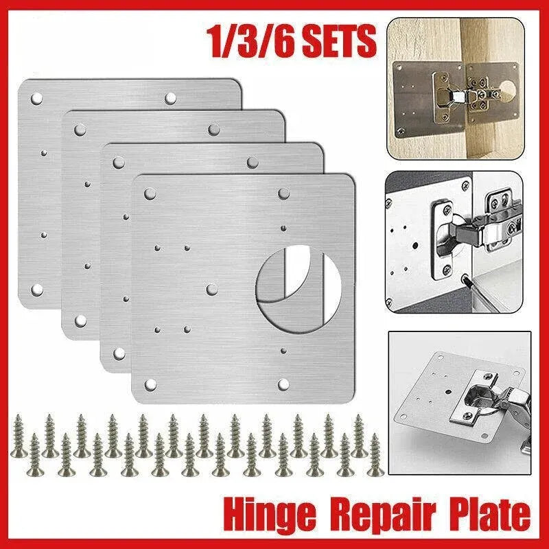 Hinge Repair Plate Rust Resistant Steel Furniture Cupboard Repair Mount Tool Au