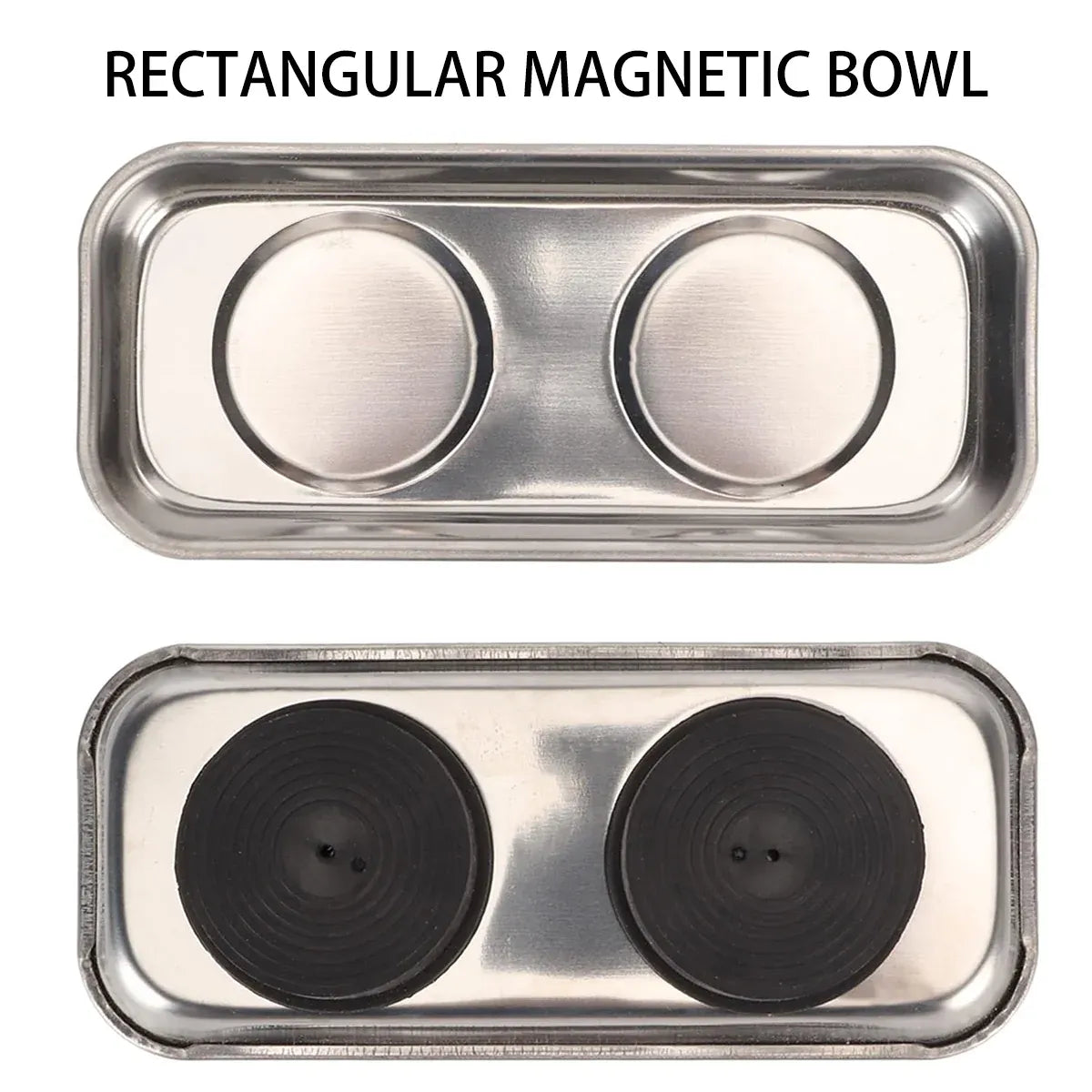 Stainless Steel Strong Grip Bowl Tool Tray Set for Garage and Workshop Storage
