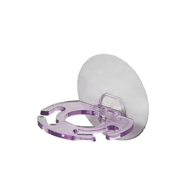 Toothbrush Holder Wall Mount Bathroom Suction Cup Toothpaste Rack - Purple