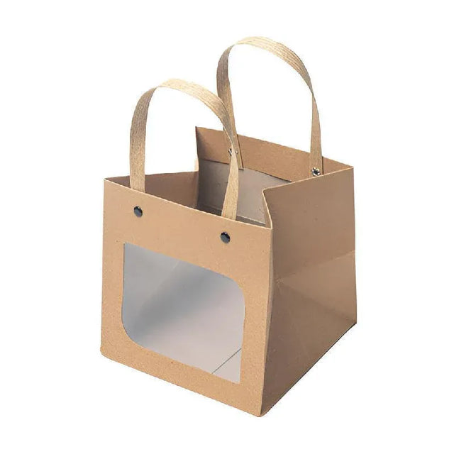 Square Paper Bags Standard Kraft Material Sturdy Available 3 - 25pcs-12*12*12cm