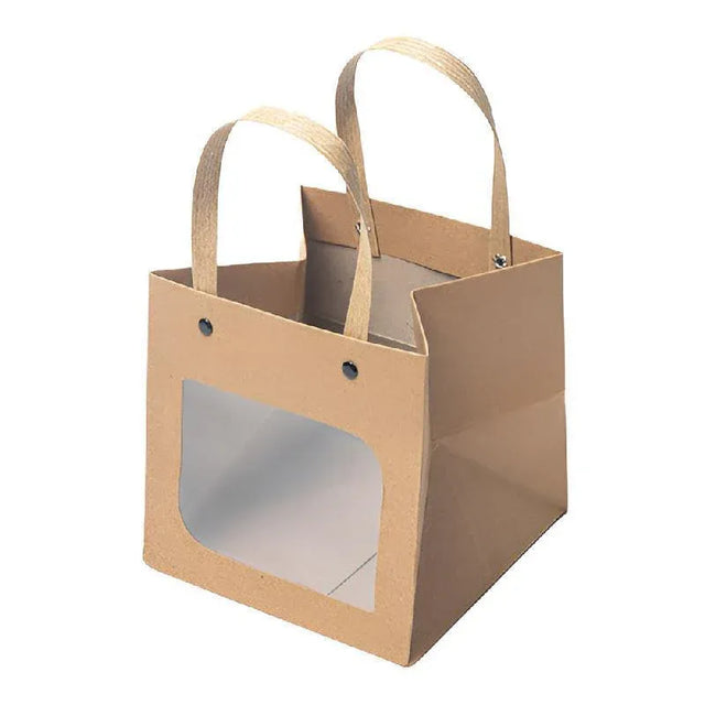 Square Paper Bags Standard Kraft Material Sturdy Available 3 - 25pcs-15*15*15cm