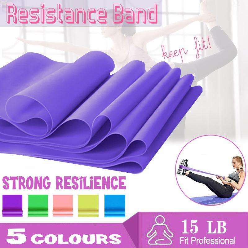 1.5m Elastic Yoga Stretch Resistance Bands Exercise Fitness Band Theraband - Yellow