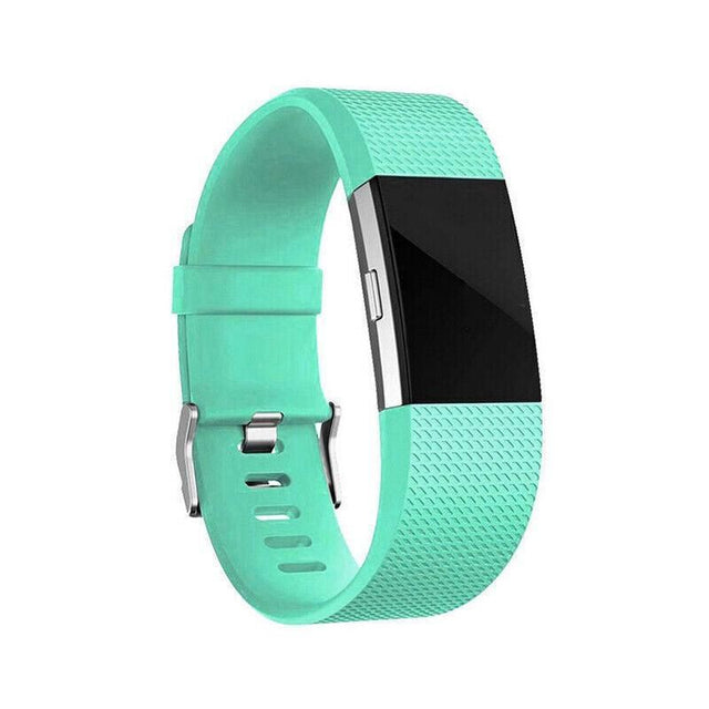 L Size Silicone Watch Wrist Sports Strap For Fitbit Charge Band Wristband Replacement - Lake Blue