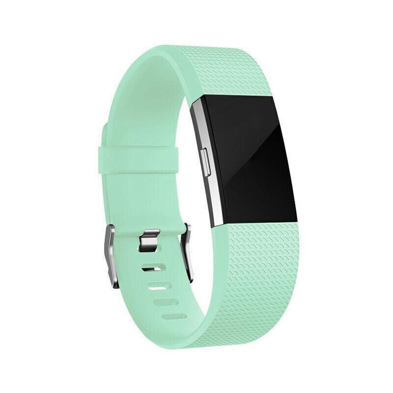 L Size Silicone Watch Wrist Sports Strap For Fitbit Charge Band Wristband Replacement - Mint Green