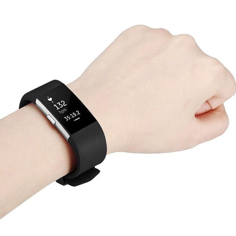 L Size Silicone Watch Wrist Sports Strap For Fitbit Charge Band Wristband Replacement - Sky Blue