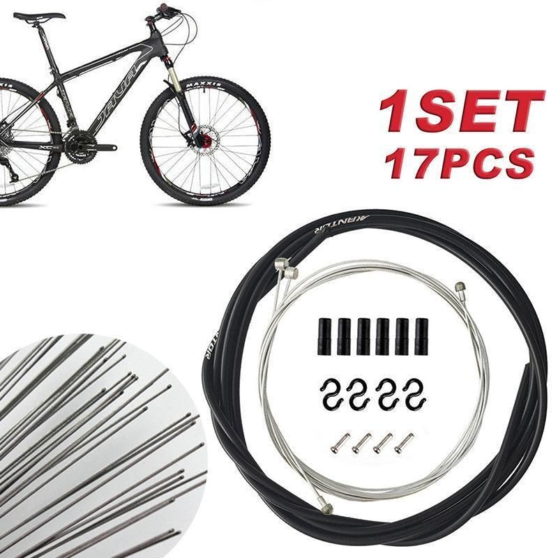 17 Pcs Bicycle Brake Cable Housing Kit with Inner Cables and Accessories